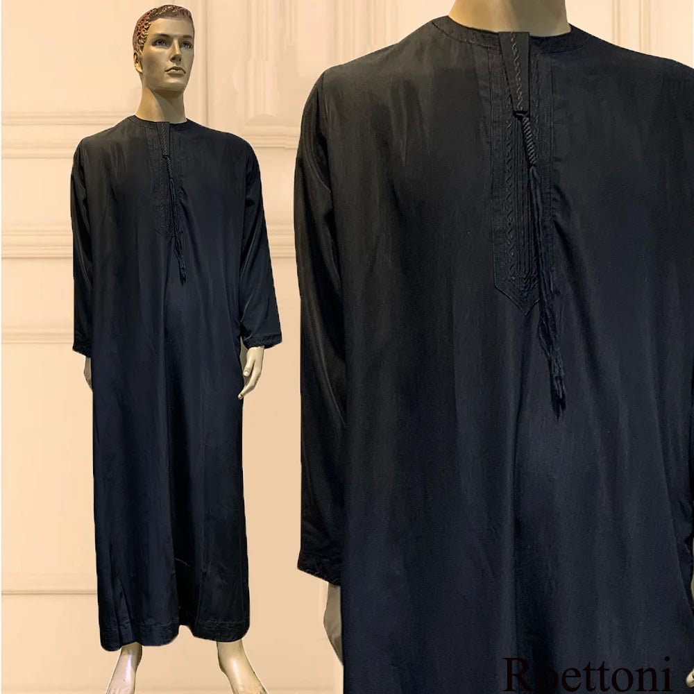 Mens Long Sleeve Classic Abaya (Dark Blue/Light Brown/White/Black/Light Grey/Cream/Black)