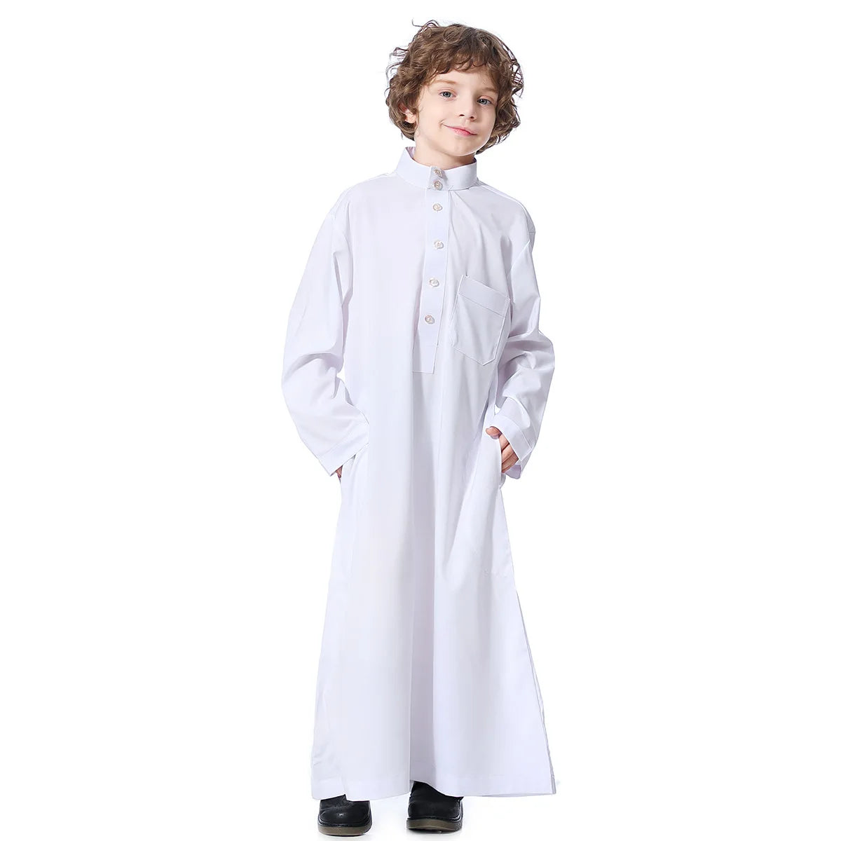 Boys Solid (Beige/White/Dark Red/Sky Blue) Long Sleeve Kaftan/Abaya/Jubbah/Robe