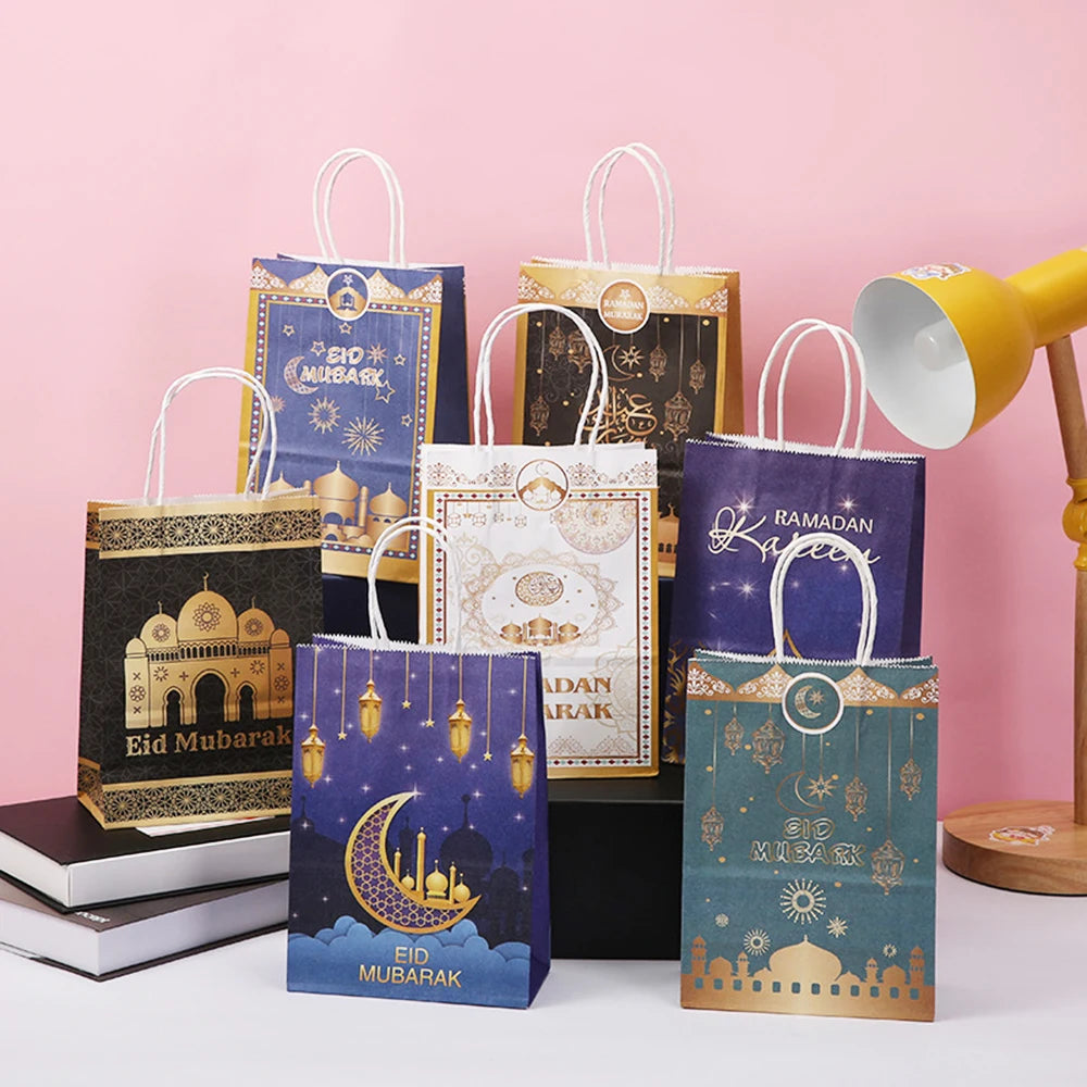 4/6pcs Elegant Eid Paper Gift Bags