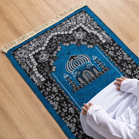 Muslim Prayer Rug Islamic Carpet Mat for Muslim Prayer Tapis De Priere Islam Braided Mats Vintage Pattern Eid Rugs Tassel Decor