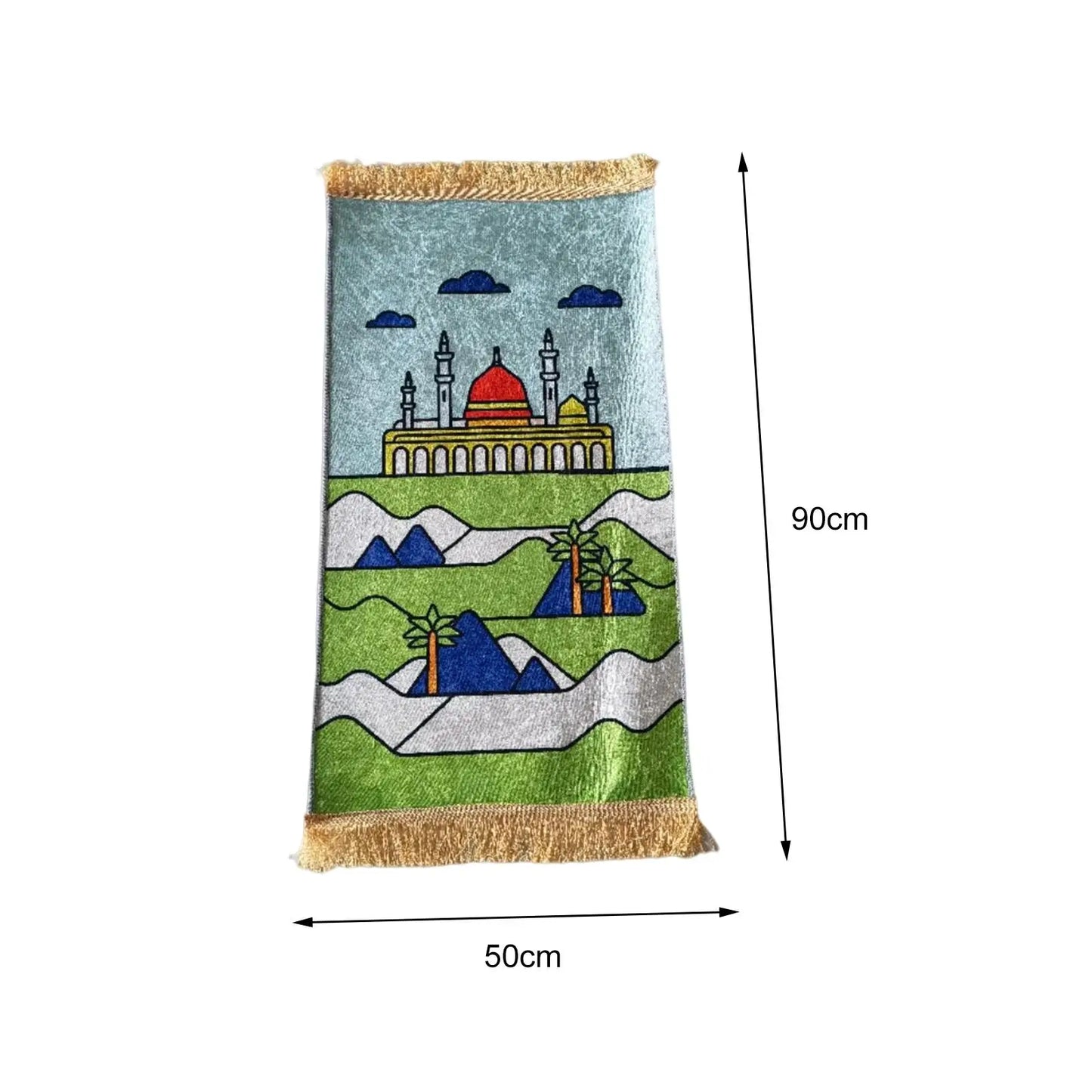 Prayer Rug for Kids Worship Rug/Sajadah with Tassel