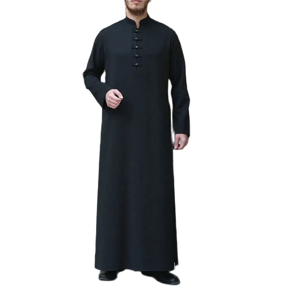 Mens Black/Khaki Abaya/Jubba/Thobe