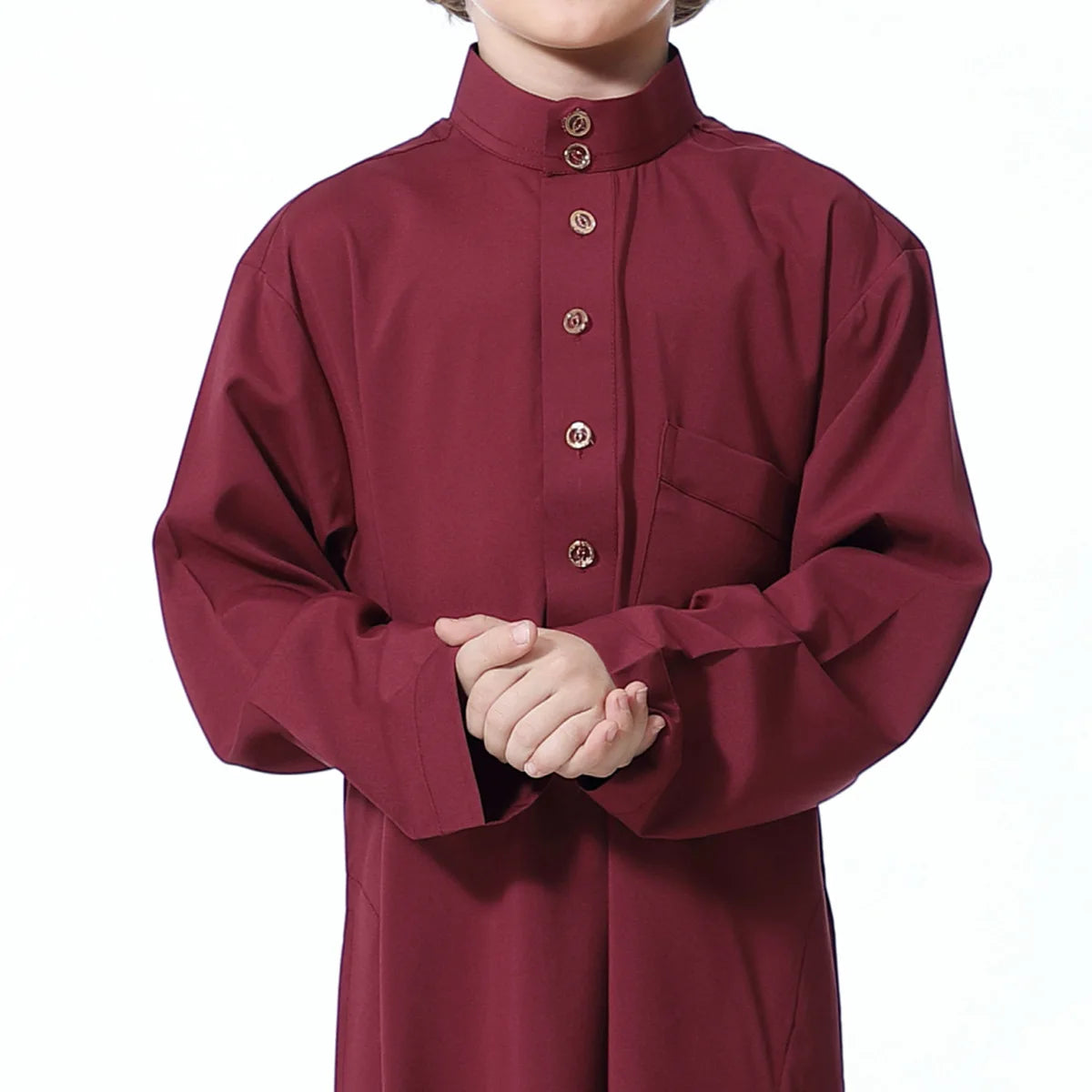 Boys Solid (Beige/White/Dark Red/Sky Blue) Long Sleeve Kaftan/Abaya/Jubbah/Robe