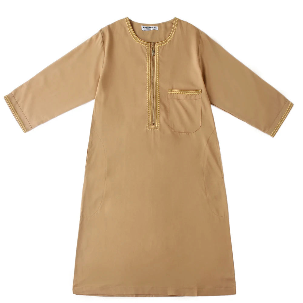 Boys Long Sleeve Kaftan/Abaya/Jubbah/Robe (Beige/Black/White/Camel)