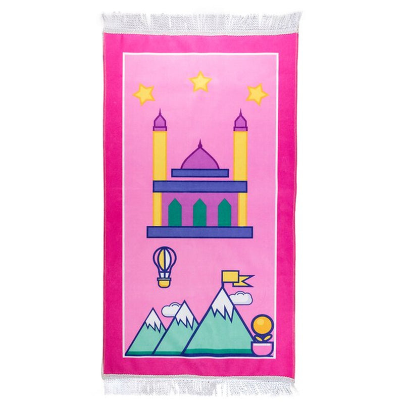 Islamic Prayer Mat Muslim Mats for Children Islamic Turkish Style on Prayer Rug for Kids Soft and Luxury 50X90Cm