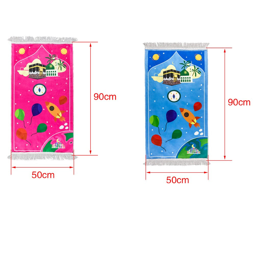 Islamic Prayer Mat Muslim Mats for Children Islamic Turkish Style on Prayer Rug for Kids Soft and Luxury 50X90Cm